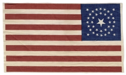 Nebraska 37-Star Flag, Circa 1870s -- Medallion Pattern
